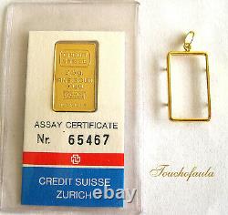 Credit Suisse Ingot 2.5 Grams Fine Gold With 14k Gold Frame