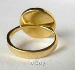 Custom ED LEVIN Vintage Modernist 18k + 14k Gold Egyptian Coin Ring Sz 68.1gr