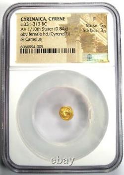 Cyrenaica Cyrene AV 1/10 Stater Gold Coin 331-313 BC Certified NGC Fine