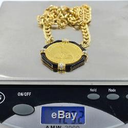 DAVID WEBB NECKLACE 18K Platinum & Diamonds & 1oz. Gold Conservation Coin RARE