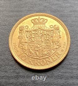 Denmark 1909 10 Kroner Ruler Frederik VIII. 900 Fine Gold Coin Denmark 1909 10 Kroner Ruler Frederik VIII. 900 Fine Gold Coin