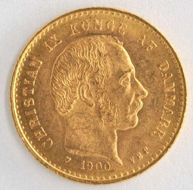 Denmark Kingdom 10 Kroner Christian Ix. 900 Fine Gold Coin Random Year Km# 790.2