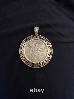 Design 50 Pesos Moneda Mexican Coin GirlsBoy GiftPendant 14k Yellow Gold Plated