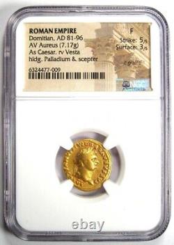 Domitian Gold AV Aureus Roman Ancient Coin 81-96 AD Certified NGC Fine