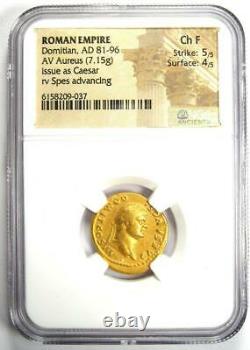 Domitian Gold AV Aureus Roman Coin 81-96 AD Certified NGC Choice Fine Rare