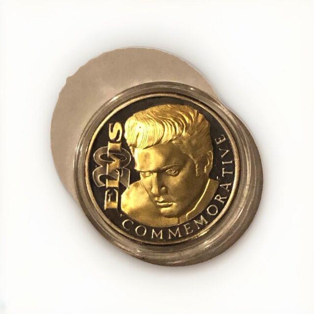 Elvis 20th Commemorative Anniversary Rare 1oz. 999 Fine Silver 24k Gold Coin