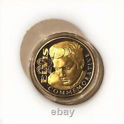 ELVIS 20th Commemorative Anniversary RARE 1oz. 999 Fine Silver 24K Gold Coin