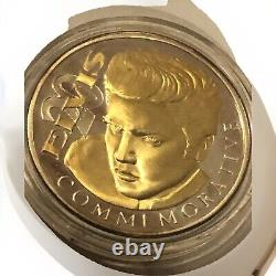 ELVIS 20th Commemorative Anniversary RARE 1oz. 999 Fine Silver 24K Gold Coin