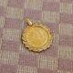 Estate 1/10oz 9999 Fine Gold 1985 Maple Leaf Coin Set In 14k Gold Rope Pendant