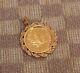 Estate 1/10oz 9999 Fine Gold 1987 Maple Leaf Coin Set In 14k Gold Rope Pendant
