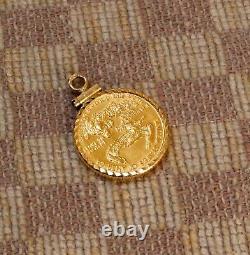 ESTATE 1/10oz FINE GOLD $5 1989 LIBERTY US COIN SET IN 14K GOLD BEZEL