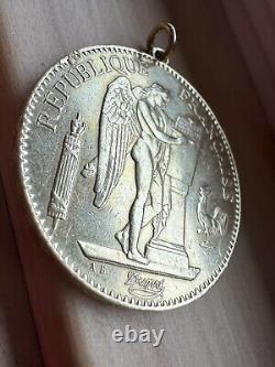 ESTATE 1912 COIN France Gold 100 Francs Lucky Angel Pendant 33 GRAMS