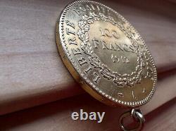 ESTATE 1912 COIN France Gold 100 Francs Lucky Angel Pendant 33 GRAMS