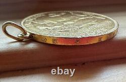 ESTATE 1912 COIN France Gold 100 Francs Lucky Angel Pendant 33 GRAMS