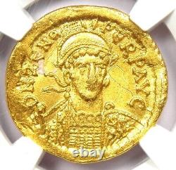 Eastern Roman Empire Zeno AV Solidus Gold Coin 474-491 AD NGC Choice XF (EF)