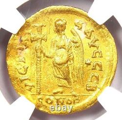 Eastern Roman Empire Zeno AV Solidus Gold Coin 474-491 AD NGC Choice XF (EF)