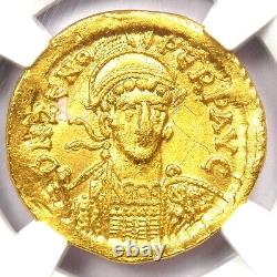 Eastern Roman Empire Zeno AV Solidus Gold Coin 474-491 AD NGC Choice XF (EF)