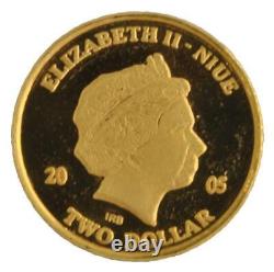 Elizabeth II NIUE 2005 $2 Dollar Watchful Angels 1/25th Oz. 999 Fine Gold Coin