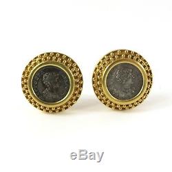 Elizabeth Locke 18K Gold Ancient Coin Earrings