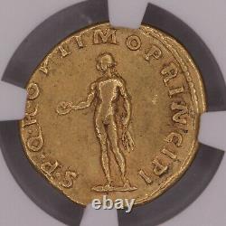 Emperor Trajan Ancient Roman AV Gold Aureus Coin, NGC VF (Very Fine), 5/5 Strike