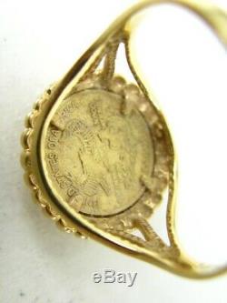 Estate 14k Yellow Gold American Eagle Miniature Gold Coin Ring 2.3g