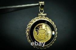 Estate 14k Yellow Gold Liberty $10 1/25oz Fine Gold Coin Pendant 5.1g i6388