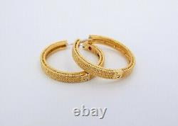 Estate 18K Robert Coin Symphony Barocco Hoop Earrings Fine Jewelry (YCT)