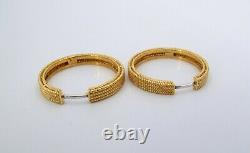 Estate 18K Robert Coin Symphony Barocco Hoop Earrings Fine Jewelry (YCT)