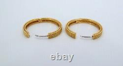 Estate 18K Robert Coin Symphony Barocco Hoop Earrings Fine Jewelry (YCT)