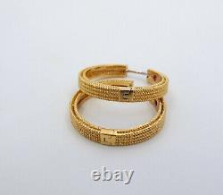 Estate 18K Robert Coin Symphony Barocco Hoop Earrings Fine Jewelry (YCT)