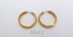 Estate 18K Robert Coin Symphony Barocco Hoop Earrings Fine Jewelry (YCT)