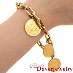 Estate 22K Gold'Nederlanden' Coin 18K Gold Link Bracelet 32.9 Grams NR