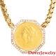 Estate Diamond 18k 14k 22k Gold Coin Pendant Necklace 74.2 Grams Nr