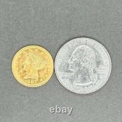 Estate Fine Gold 1907 Gold Liberty Head $2.50 Dollar Coin
