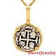 Estate Sterling Silver Coin 14k Yellow Gold Pendant Nr