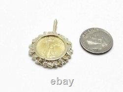 Estate US 1986 American Eagle $5 Five Dollar Fine Gold Coin Pendant 7.3g i5419