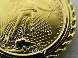 Estate US 1998 American Eagle $5 Five Dollar Fine Gold Coin Pendant 5.2g i5018