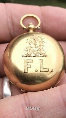 Extremely Rare Antique 18ct Gold Sovereign Coin Holder Pendant By Sampson Mordan