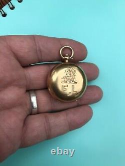 Extremely Rare Antique 18ct Gold Sovereign Coin Holder Pendant By Sampson Mordan
