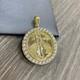 Fine 1.9ct Round Created Diamond Lady Liberty Coin Pendant 14k Yellow Silver