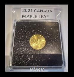 FINE GOLD COIN 2021 Canada Maple Leaf 1/10 Oz. 9999 BU