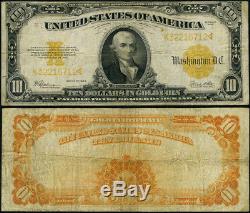 FR. 1173 $10 1922 Gold Certificate Pinholes Fine Gold Coin Note