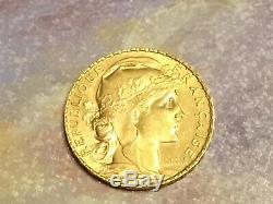 FRENCH ROOSTER 1913 Gold coin 20 Francs. 1867 oz fine gold
