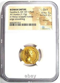 Faustina Junior AV Aureus Gold Coin 147-175 AD Certified NGC Choice Fine