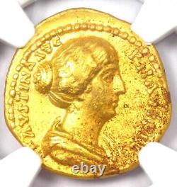 Faustina Junior AV Aureus Gold Coin 147-175 AD NGC XF (EF) 5/5 Strike