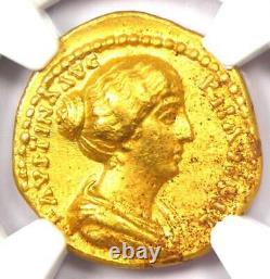 Faustina Junior AV Aureus Gold Coin 147-175 AD NGC XF (EF) 5/5 Strike