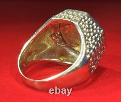 Fine 14K Yellow Gold Diamonds 1945 Dos Pesos Gold Coin Ring Size 6.75