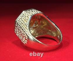 Fine 14K Yellow Gold Diamonds 1945 Dos Pesos Gold Coin Ring Size 6.75