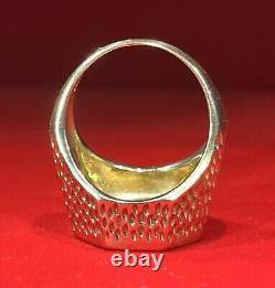 Fine 14K Yellow Gold Diamonds 1945 Dos Pesos Gold Coin Ring Size 6.75