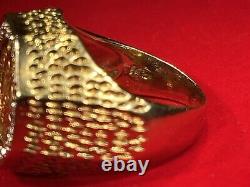 Fine 14K Yellow Gold Diamonds 1945 Dos Pesos Gold Coin Ring Size 6.75